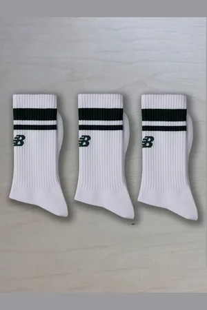 New Balance White NB Essentials Line Midcalf Crew Socks 3 Pack M