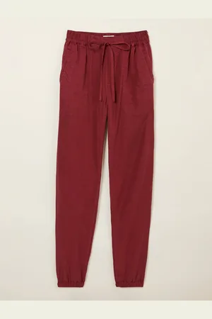 Fat Face FatFace Lyme Burgundy Red Cuffed Joggers AU 18 L