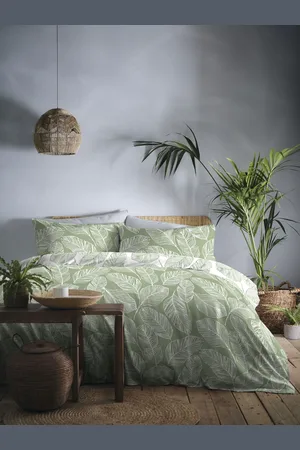FUSION Green Matteo Duvet Cover and Pillowcase Set Double