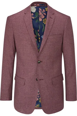 Skopes Red Slim Fit Jodrell Tweed Effect Suit Jacket 48 R
