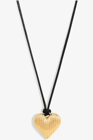 Jon Richard Gold Tone Cord And Ridge Heart Pendant one