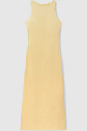 Anna Quan Plisse Raw Hem Maxi Dress AU 6