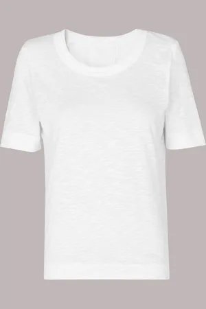 Whistles White Double Trim Rosa T-Shirt XS