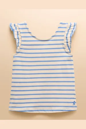 Joules Butterfly Blue & White Frill Sleeve Vest 134140cm
