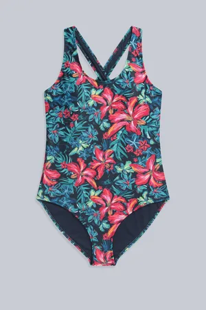 Animale Red Womens Mia Cross Back Printed Swimsuit AU 16