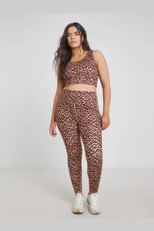 Simply Be Brown Leopard Print Active Crop Top AU 16