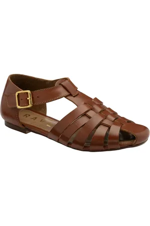 Ravel Brown Flat Leather Fisherman Sandals AU 10 (EU 42)