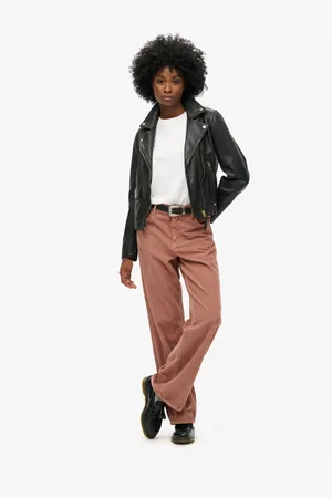 Superdry Burlwood Brown 100% Cotton Mid Rise Wide Leg Cord Trousers 26W x 29L (UK 26 S)