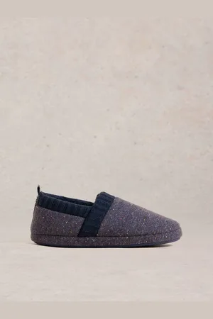 White Stuff Blue Ray Closed Back Slippers L