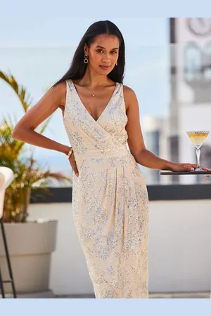 Sosandar Scattered Sequin Wrap Dress AU 14