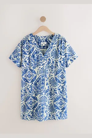 Next Kaftan Mini Dress with Linen AU 20 Petite