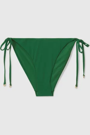 Reiss Hunting Green Riah Side Tie Bikini Bottoms AU 14