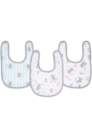 Aden + Anais White Essentials Muslin Snap Dumbo 100% Cotton Baby Bibs 3 Pack one