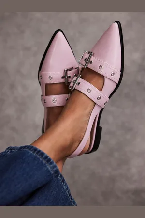mint&berry Leather Buckled Flat Shoes AU 5 (EU 36)