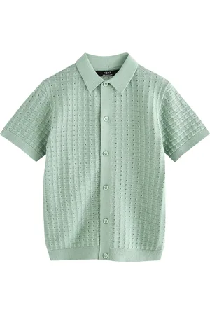 Next Short Sleeve Knitted Button Through 100% Cotton Polo Shirt (3-16yrs) 9 Years (134cm)