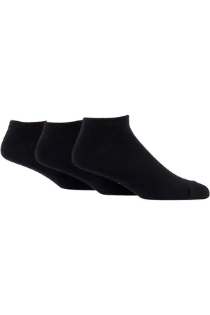 Wild Feet Black Cotton Trainer Liners Socks 3 pack One