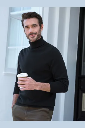 Pure Collection Mens Cashmere Roll Neck Sweater S