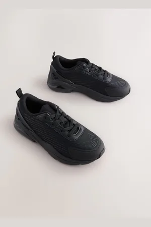 Next Black Elastic Lace Trainers uk2eu345