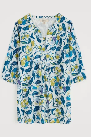 Seasalt Cornwall Blue Aventurier Printed 100% Cotton Tunic 10