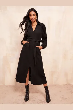 Friends Like These Cosy Long Sleeve Open Neck Midi Dress AU 18