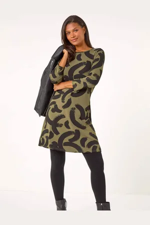 Roman Brushstroke A-Line Stretch Dress AU 18