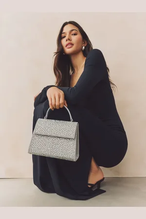 Next Silver Structured Top Handle Bag One