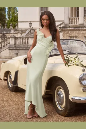 Lipsy London Bardot 3D Floral Trim Bridesmaid Dress AU 14