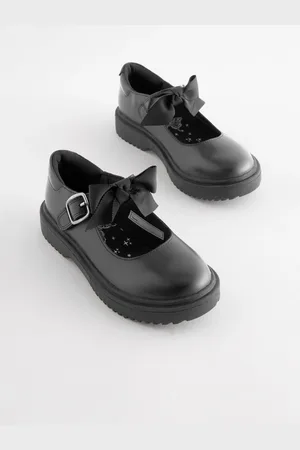 Next Wide Fit (G) Leather Bow Chunky Mary Jane School Shoes AU 11 (EU 29)