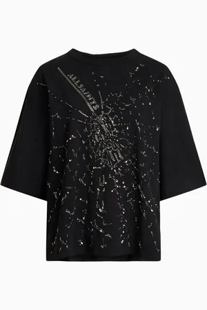 AllSaints AllSaints Black Amelie Shatter Cotton T-Shirt S