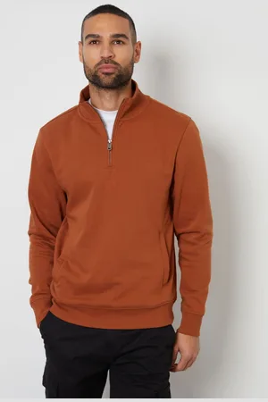 Threadbare Rust Quarter Zip Neck Sweatshirt XL