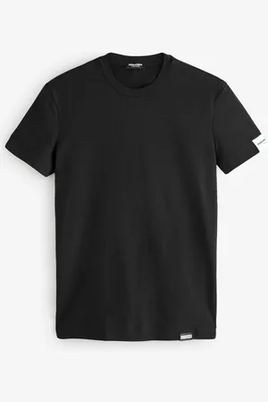 Dsquared2 Black Chrome Underwear Short Sleeve Stretch Cotton Rich Jersey Badge Logo T-Shirt S