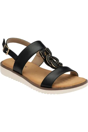 Lotus Black Low Wedges Sandals AU 7 (EU 38)