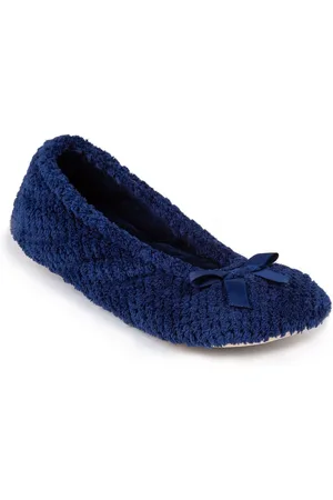 Totes Navy Isotoner Popcorn Slippers M