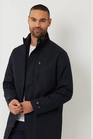 Threadbare Navy Showerproof Funnel Neck Lightweight Coat L
