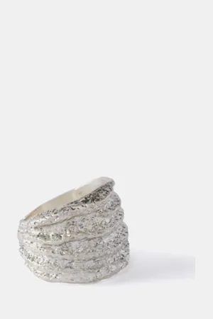 mint&berry Silver Tone Hammered Ring smallmedium