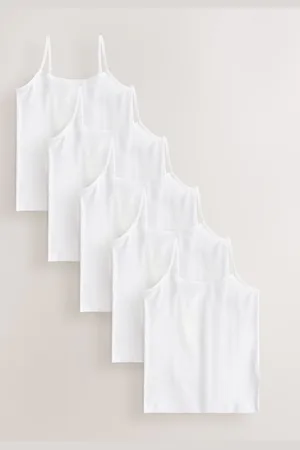Next White 5 Pack Lace Cami Vest (1.5-16yrs) 7