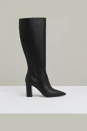 Reiss Black Bianca Block Heel Knee High Boots AU 8 (EU 39)