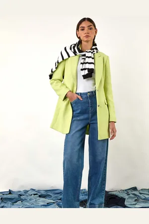 Roman Green Longline Boucle Tailored Blazer AU 16
