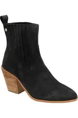 Ravel Black Suede Pull-On Ankle Boots AU 7 (EU 38)