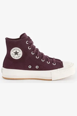 Converse Pink Burgundy Suede Lift Trainers US 4 (UK 3)