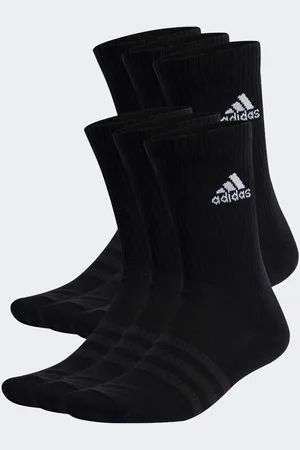 adidas Dark Black Cushioned Crew Socks 6 Pack UK 11