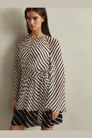Reiss Minty Striped Cut-Out Mini Dress AU 4