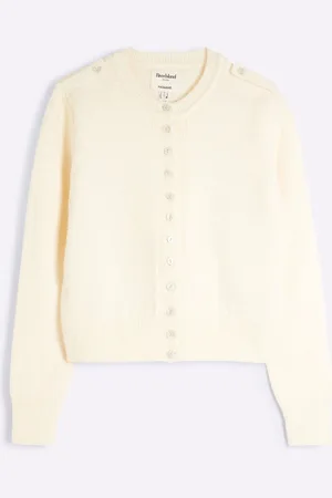 River Island Cream Button Front Knitted Cardigan XS