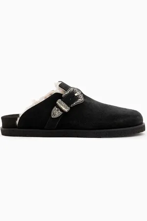 AllSaints AllSaints Black Carlo Shearling Mules AU 9 (EU 43)