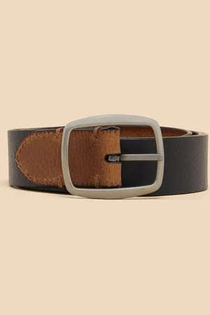 White Stuff Blue Reversible Leather Belt L