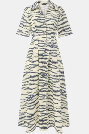 Whistles Feathered Tiger Midi Dress AU 16