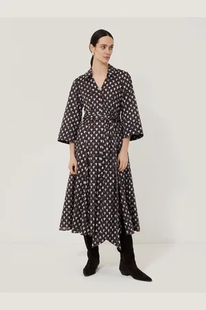 Jigsaw 100% Cotton Tulip Voile Midi Dress AU 10