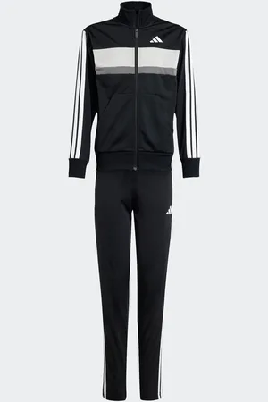 adidas Black Seasonal Essentials Tiberio 3-Stripes Tricot Kids Tracksuit 11