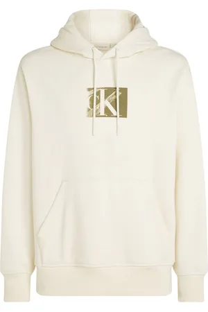 Calvin Klein White Soft Box Monogram Hoodie L