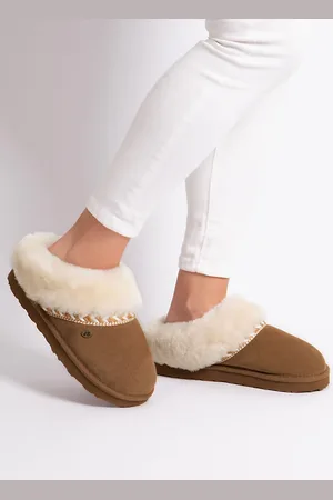 Totes Brown Sheepskin Ladies Phoebe Slippers AU 6 (EU 38.5)